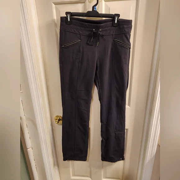 Athleta Metro Slouch Pants Womens medium dark gray Zip Pockets Cinch Hem - EUC - Picture 1 of 5